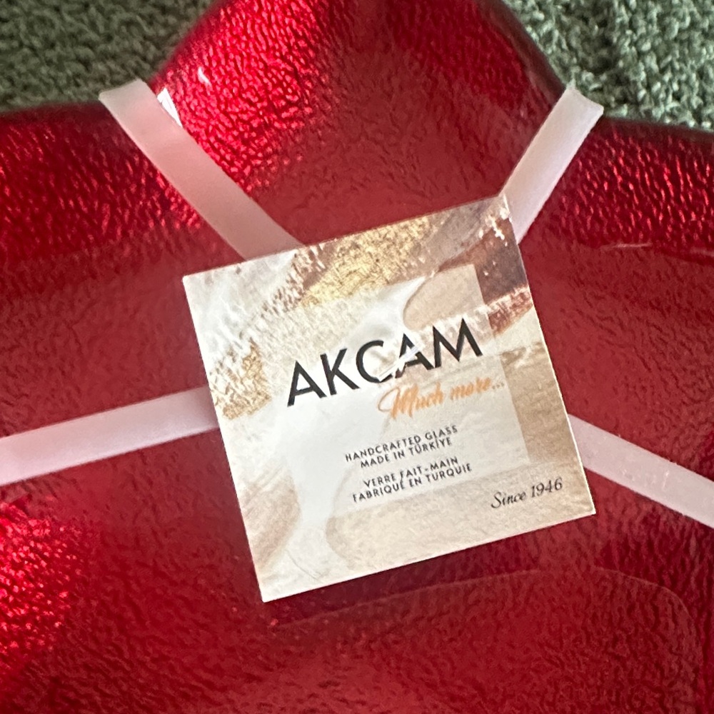 Akcam Glass Holiday Christmas Star Shaped Plates Gorgeous! NEW! - Picture 9 of 9